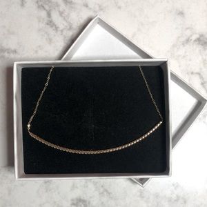 14K Gold Necklace with Roped Bar